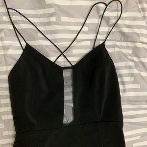 beautiful black long dress with leg slit